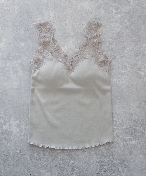 archives(アルシーヴ)の「レーステレコタンク(タンクトップ・レディース・ベージュ/ブラウン/グレイッシュベージュ/オフホワイト・MEDIUM)」の4枚目の写真