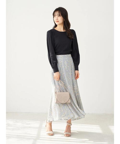 earth music&ecology（アースミュージックアンドエコロジー）の「チェーン柄リブパワーショルダープルオーバー ＊（Tシャツ/カットソー・レディース・オフホワイト/ピンクベージュ/ライトベージュ/ブラック・FREE）」の16枚目の写真