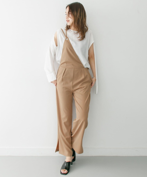 KBF+（ケービーエフプラス）の「KBF+　ワンショルオールインワン∴（つなぎ/オールインワン・レディース・ブラック/ベージュ・ONE）」の15枚目の写真