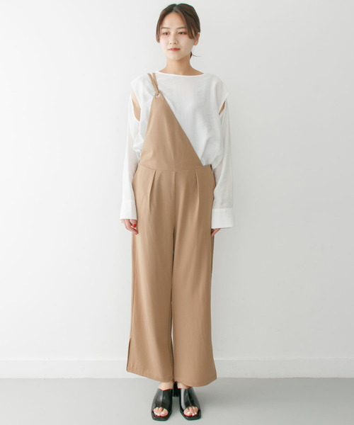 KBF+（ケービーエフプラス）の「KBF+　ワンショルオールインワン∴（つなぎ/オールインワン・レディース・ブラック/ベージュ・ONE）」の13枚目の写真