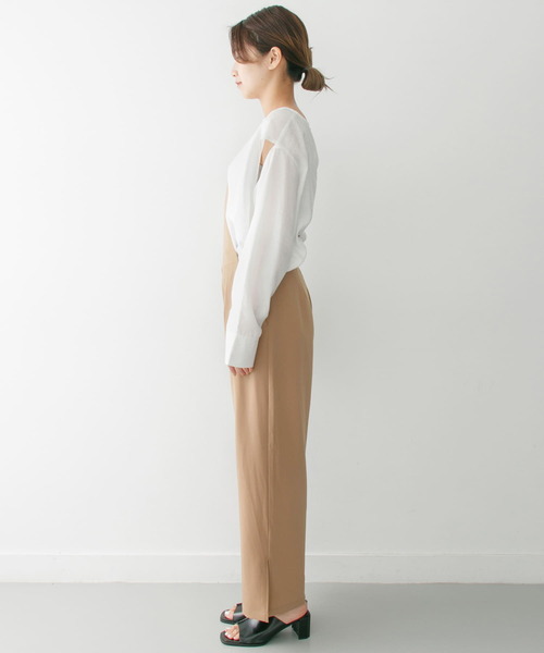 KBF+（ケービーエフプラス）の「KBF+　ワンショルオールインワン∴（つなぎ/オールインワン・レディース・ブラック/ベージュ・ONE）」の7枚目の写真