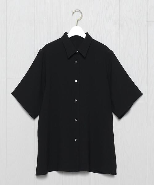 H　BEAUTY&YOUTH UNITED ARROWS（エイチビューティーアンドユースユナイテッドアローズ）の「＜H＞TWILL SHORT SLEEVE SHIRT/シャツ（シャツ/ブラウス・レディース・ブラック/ホワイト/コバルトブルー・FREE）」の2枚目の写真