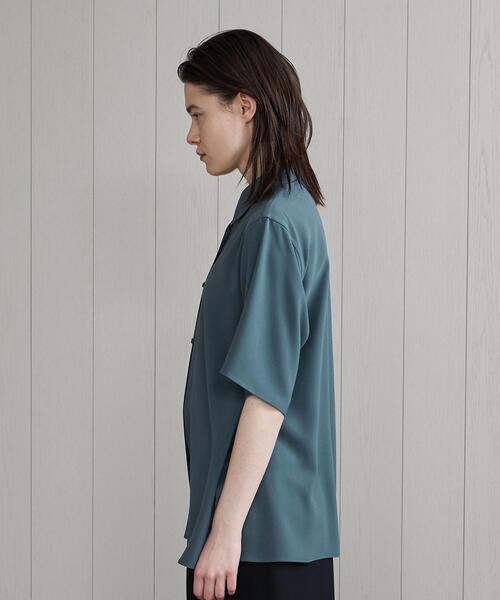 H　BEAUTY&YOUTH UNITED ARROWS（エイチビューティーアンドユースユナイテッドアローズ）の「＜H＞TWILL SHORT SLEEVE SHIRT/シャツ（シャツ/ブラウス・レディース・ブラック/ホワイト/コバルトブルー・FREE）」の5枚目の写真