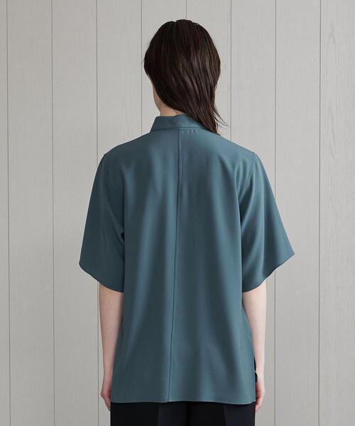 H　BEAUTY&YOUTH UNITED ARROWS（エイチビューティーアンドユースユナイテッドアローズ）の「＜H＞TWILL SHORT SLEEVE SHIRT/シャツ（シャツ/ブラウス・レディース・ブラック/ホワイト/コバルトブルー・FREE）」の6枚目の写真
