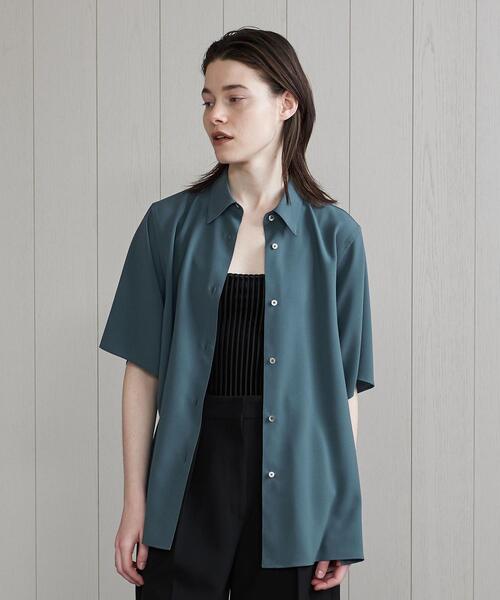 H　BEAUTY&YOUTH UNITED ARROWS（エイチビューティーアンドユースユナイテッドアローズ）の「＜H＞TWILL SHORT SLEEVE SHIRT/シャツ（シャツ/ブラウス・レディース・ブラック/ホワイト/コバルトブルー・FREE）」の7枚目の写真