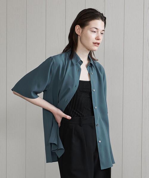 H　BEAUTY&YOUTH UNITED ARROWS（エイチビューティーアンドユースユナイテッドアローズ）の「＜H＞TWILL SHORT SLEEVE SHIRT/シャツ（シャツ/ブラウス・レディース・ブラック/ホワイト/コバルトブルー・FREE）」の8枚目の写真