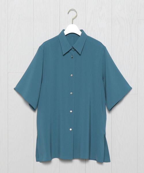 H　BEAUTY&YOUTH UNITED ARROWS（エイチビューティーアンドユースユナイテッドアローズ）の「＜H＞TWILL SHORT SLEEVE SHIRT/シャツ（シャツ/ブラウス・レディース・ブラック/ホワイト/コバルトブルー・FREE）」の10枚目の写真