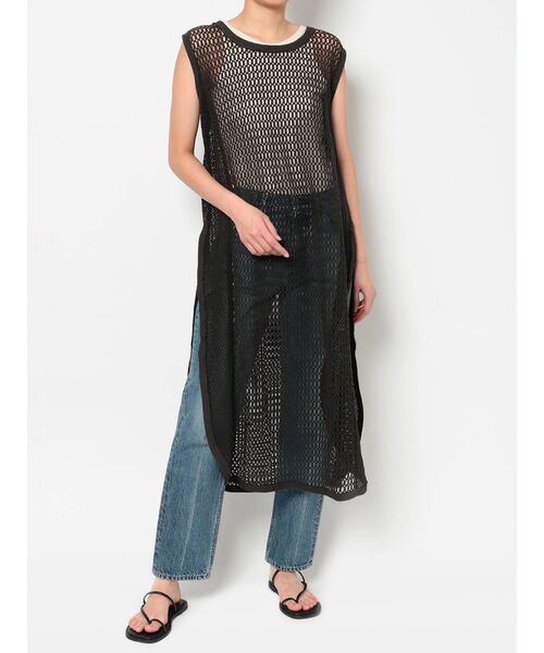 Ungrid(アングリッド)の「ノースリネットワンピース(ワンピース・レディース・チャコールグレー/アイボリー・FREE)」の5枚目の写真