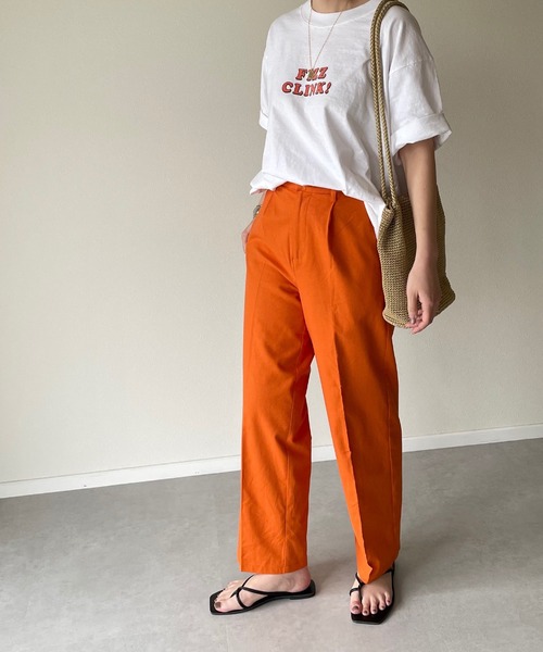 y/m by misato（イムバイミサト）の「リネンライクトラウザーパンツ（その他パンツ・レディース・ベージュ/オレンジ/アイボリー・FREE）」の10枚目の写真