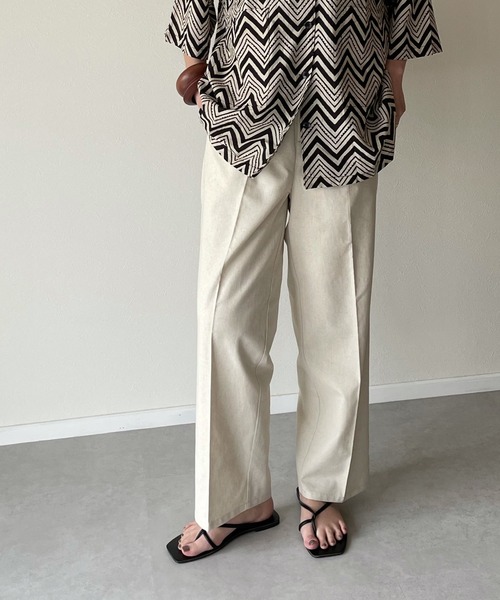y/m by misato（イムバイミサト）の「リネンライクトラウザーパンツ（その他パンツ・レディース・ベージュ/オレンジ/アイボリー・FREE）」の17枚目の写真
