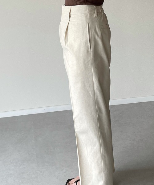 y/m by misato（イムバイミサト）の「リネンライクトラウザーパンツ（その他パンツ・レディース・ベージュ/オレンジ/アイボリー・FREE）」の7枚目の写真