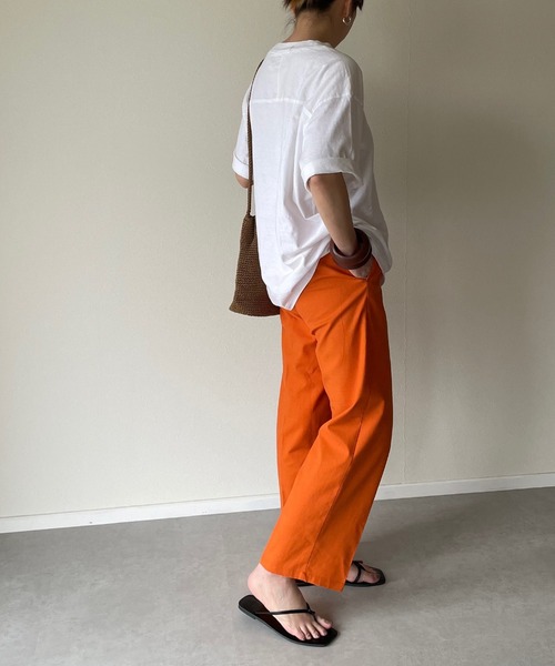 y/m by misato（イムバイミサト）の「リネンライクトラウザーパンツ（その他パンツ・レディース・ベージュ/オレンジ/アイボリー・FREE）」の14枚目の写真