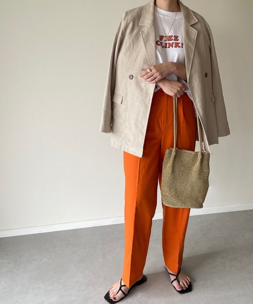 y/m by misato（イムバイミサト）の「リネンライクトラウザーパンツ（その他パンツ・レディース・ベージュ/オレンジ/アイボリー・FREE）」の22枚目の写真