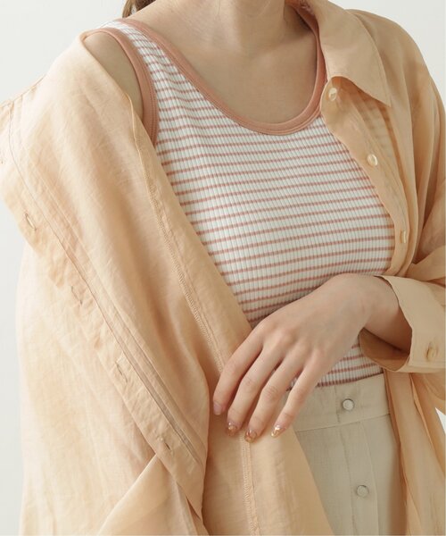 RAY CASSIN（レイカズン）の「ボーダーカラータンク（Tシャツ/カットソー・レディース・ライトグレー/ピンク/イエロー・FREE）」の3枚目の写真