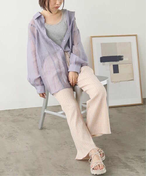 RAY CASSIN（レイカズン）の「ボーダーカラータンク（Tシャツ/カットソー・レディース・ライトグレー/ピンク/イエロー・FREE）」の9枚目の写真