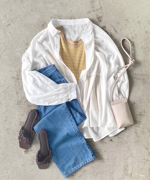 RAY CASSIN（レイカズン）の「ボーダーカラータンク（Tシャツ/カットソー・レディース・ライトグレー/ピンク/イエロー・FREE）」の19枚目の写真