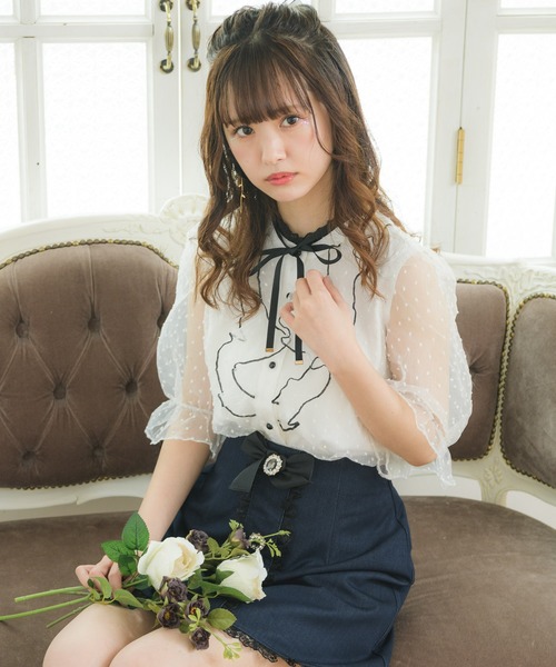 ROJITA（ロジータ）の「前立てラッフルシアードットブラウス（シャツ/ブラウス・レディース・ホワイト/ブラック/ピンク・FREE）」の13枚目の写真