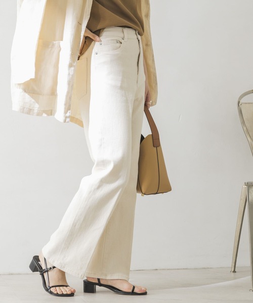 URBAN RESEARCH（アーバンリサーチ）の「ハイウエストストレートデニムパンツ（デニムパンツ・レディース・ライトブルー/インディゴブルー/アイボリー・38/36）」の5枚目の写真