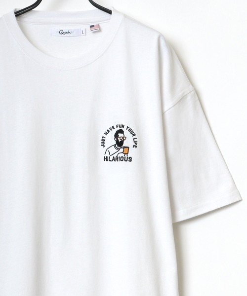 Lazar(ラザル)の「Uncle Beard ワンポイント サガラ 刺繍 USAコットン ビッグシルエット Tシャツ(Tシャツ/カットソー・メンズ・ホワイト/ブルー/グリーン/ライトグリーン/ホワイト系その他/スミクロ/ホワイト系その他2/ホワイト系その他3・M/L)」の4枚目の写真