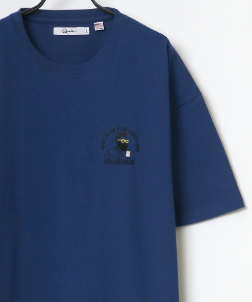 Lazar(ラザル)の「Uncle Beard ワンポイント サガラ 刺繍 USAコットン ビッグシルエット Tシャツ(Tシャツ/カットソー・メンズ・ホワイト/ブルー/グリーン/ライトグリーン/ホワイト系その他/スミクロ/ホワイト系その他2/ホワイト系その他3・M/L)」の8枚目の写真