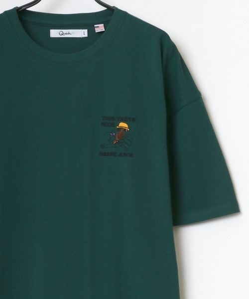 Lazar(ラザル)の「Uncle Beard ワンポイント サガラ 刺繍 USAコットン ビッグシルエット Tシャツ(Tシャツ/カットソー・メンズ・ホワイト/ブルー/グリーン/ライトグリーン/ホワイト系その他/スミクロ/ホワイト系その他2/ホワイト系その他3・M/L)」の7枚目の写真