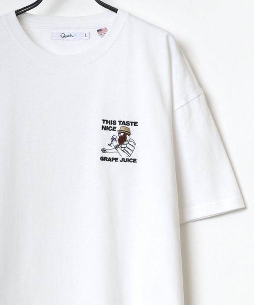 Lazar(ラザル)の「Uncle Beard ワンポイント サガラ 刺繍 USAコットン ビッグシルエット Tシャツ(Tシャツ/カットソー・メンズ・ホワイト/ブルー/グリーン/ライトグリーン/ホワイト系その他/スミクロ/ホワイト系その他2/ホワイト系その他3・M/L)」の5枚目の写真