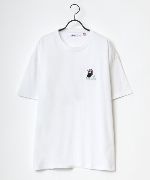 Lazar(ラザル)の「Uncle Beard ワンポイント サガラ 刺繍 USAコットン ビッグシルエット Tシャツ(Tシャツ/カットソー・メンズ・ホワイト/ブルー/グリーン/ライトグリーン/ホワイト系その他/スミクロ/ホワイト系その他2/ホワイト系その他3・M/L)」の9枚目の写真