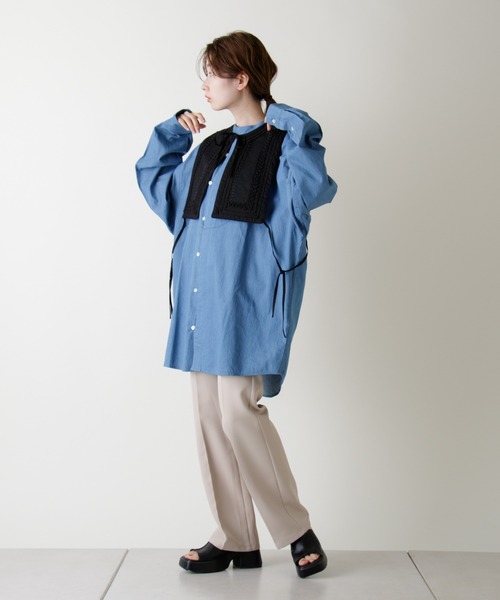 Kastane（カスタネ）の「コード刺繍フラップベスト（ベスト・レディース・ブラック/オフホワイト・FREE）」の13枚目の写真