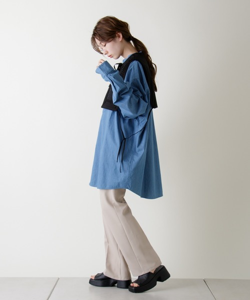 Kastane（カスタネ）の「コード刺繍フラップベスト（ベスト・レディース・ブラック/オフホワイト・FREE）」の14枚目の写真