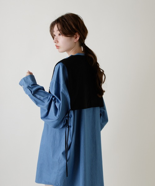 Kastane（カスタネ）の「コード刺繍フラップベスト（ベスト・レディース・ブラック/オフホワイト・FREE）」の11枚目の写真