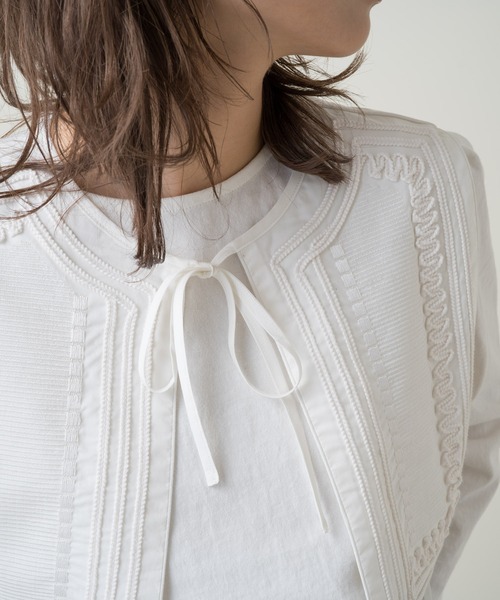 Kastane（カスタネ）の「コード刺繍フラップベスト（ベスト・レディース・ブラック/オフホワイト・FREE）」の7枚目の写真