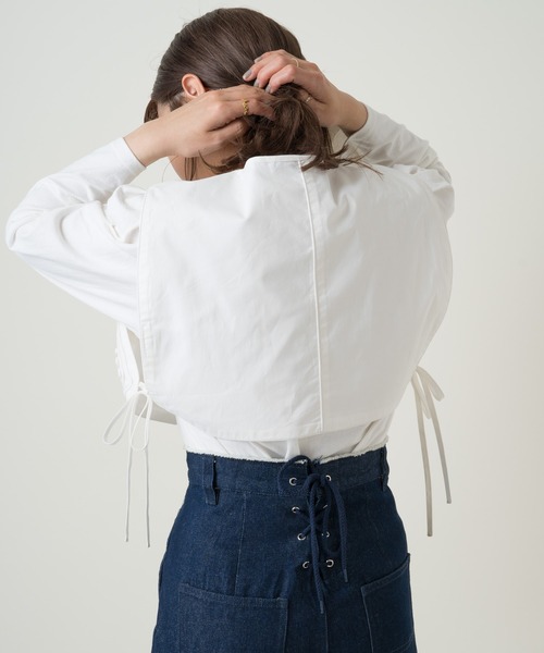 Kastane（カスタネ）の「コード刺繍フラップベスト（ベスト・レディース・ブラック/オフホワイト・FREE）」の8枚目の写真