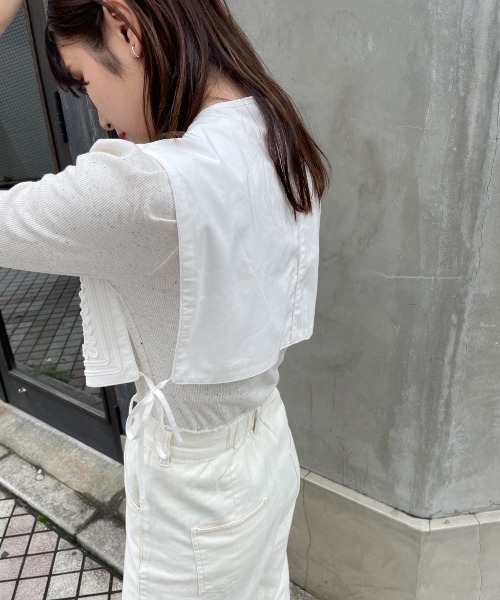 Kastane（カスタネ）の「コード刺繍フラップベスト（ベスト・レディース・ブラック/オフホワイト・FREE）」の16枚目の写真