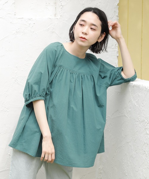 studio CLIP（スタディオクリップ）の「デザインカラーブラウス（シャツ/ブラウス・レディース・ホワイト/ピンク/グリーン/ラベンダー・FREE）」の3枚目の写真