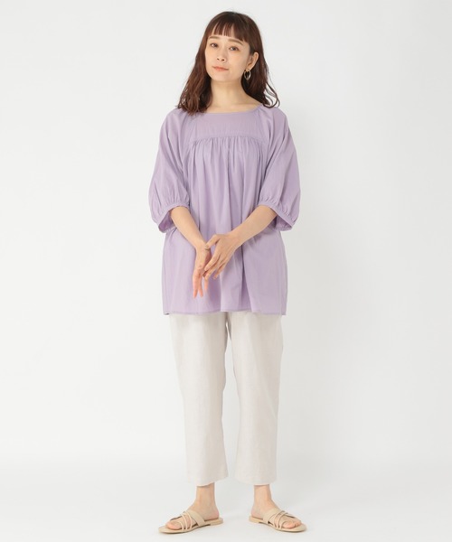 studio CLIP（スタディオクリップ）の「デザインカラーブラウス（シャツ/ブラウス・レディース・ホワイト/ピンク/グリーン/ラベンダー・FREE）」の10枚目の写真