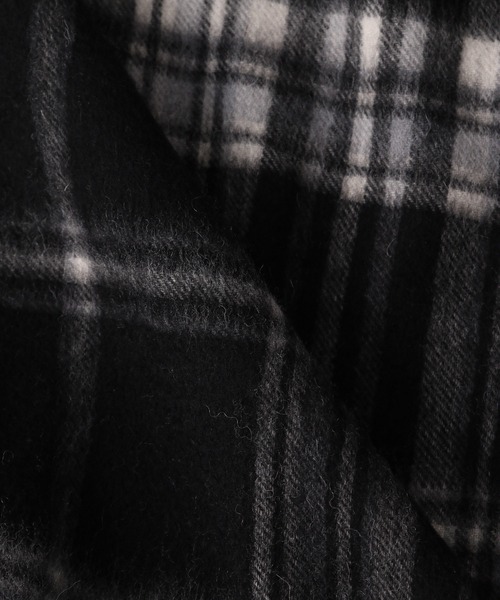 A part by（アパートバイ）の「カシミヤWチェックストール　953289（ストール/ショール・レディース・アイボリー/ブラック・FREE）」の6枚目の写真