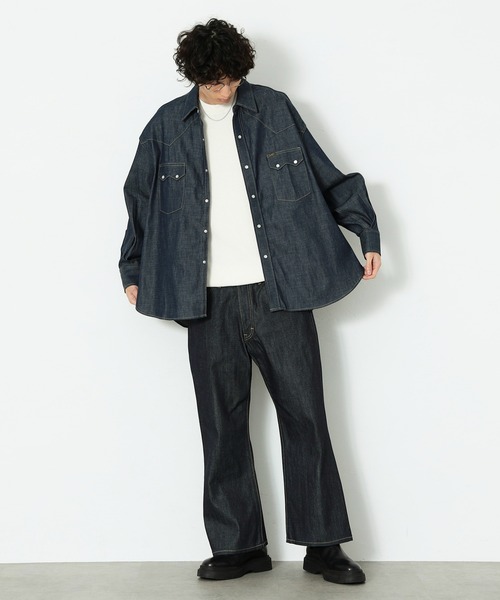 Lee（リー）の「SUPERSIZED ビックフィット　オーバーサイズ　デニムシャツ（シャツ/ブラウス・メンズ・ノンウォッシュ・SMALL/MEDIUM/LARGE）」の7枚目の写真