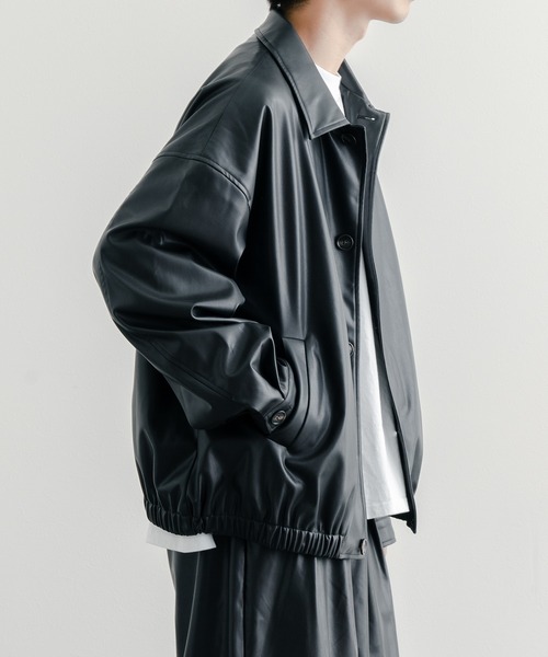 epnok(エプノック)の「シンセティックレザーショートブルゾン(ブルゾン・メンズ・ブラック・SMALL/MEDIUM/LARGE)」の5枚目の写真