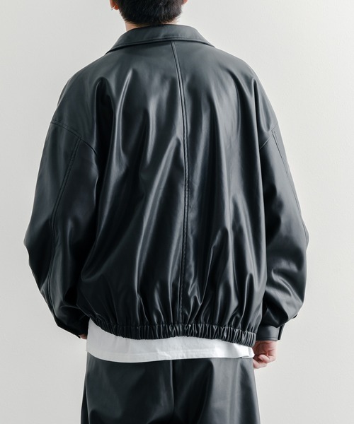 epnok(エプノック)の「シンセティックレザーショートブルゾン(ブルゾン・メンズ・ブラック・SMALL/MEDIUM/LARGE)」の6枚目の写真