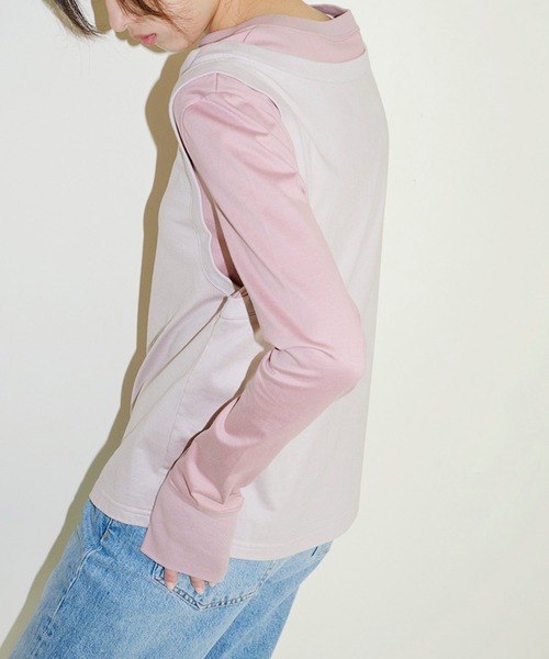 G.V.G.V.（ジーヴィージーヴィー）の「REDYING DOUBLE BODY L/S TEE（Tシャツ/カットソー・レディース・ライトパープル/ワイン・ONE SIZE）」の7枚目の写真