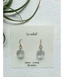 【Le soleil】透明感が美しい スワロフスキーピアス(MA)