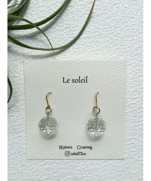 【Le soleil】透明感が美しい スワロフスキーピアス(MA)（ピアス（両耳用））｜tone（トーン）