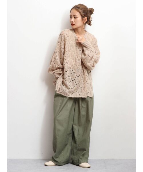 Ungrid（アングリッド）の「透かし編みルーズニット（ニット/セーター・レディース・ベージュ/ブルー/オレンジ・FREE）」の9枚目の写真