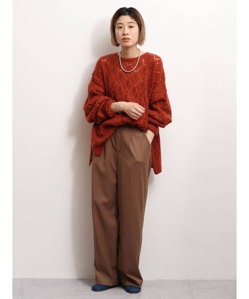 Ungrid（アングリッド）の「透かし編みルーズニット（ニット/セーター・レディース・ベージュ/ブルー/オレンジ・FREE）」の12枚目の写真