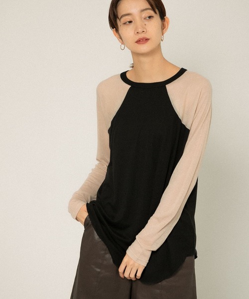KBF（ケイビーエフ）の「ウール混ラグランTシャツ（Tシャツ/カットソー・レディース・ブラック系その他/ベージュ系その他/グリーン系その他・ONE）」の9枚目の写真