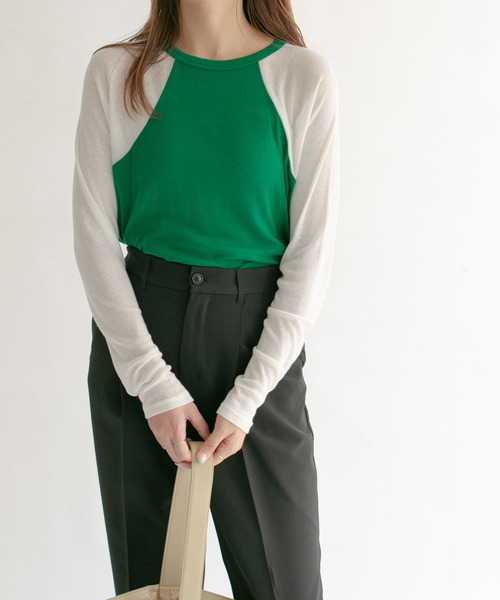 KBF（ケイビーエフ）の「ウール混ラグランTシャツ（Tシャツ/カットソー・レディース・ブラック系その他/ベージュ系その他/グリーン系その他・ONE）」の15枚目の写真