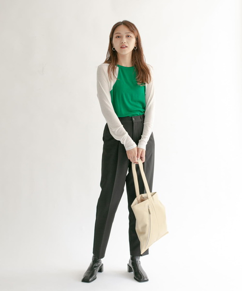 KBF（ケイビーエフ）の「ウール混ラグランTシャツ（Tシャツ/カットソー・レディース・ブラック系その他/ベージュ系その他/グリーン系その他・ONE）」の7枚目の写真