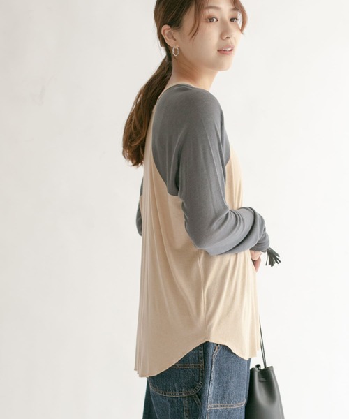 KBF（ケイビーエフ）の「ウール混ラグランTシャツ（Tシャツ/カットソー・レディース・ブラック系その他/ベージュ系その他/グリーン系その他・ONE）」の10枚目の写真