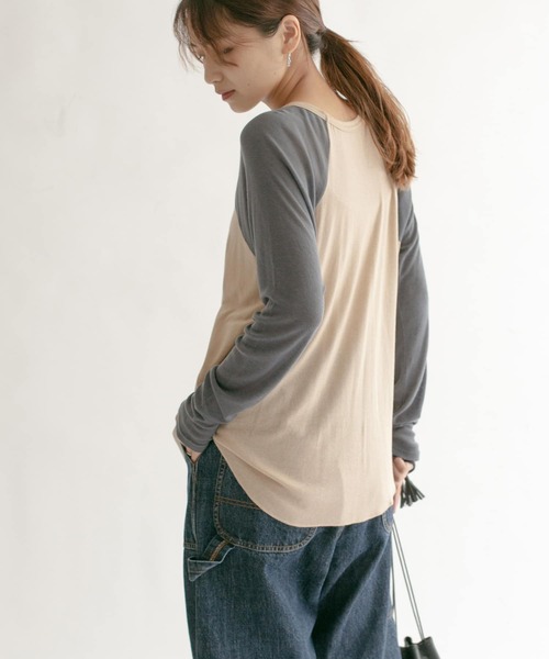 KBF（ケイビーエフ）の「ウール混ラグランTシャツ（Tシャツ/カットソー・レディース・ブラック系その他/ベージュ系その他/グリーン系その他・ONE）」の13枚目の写真