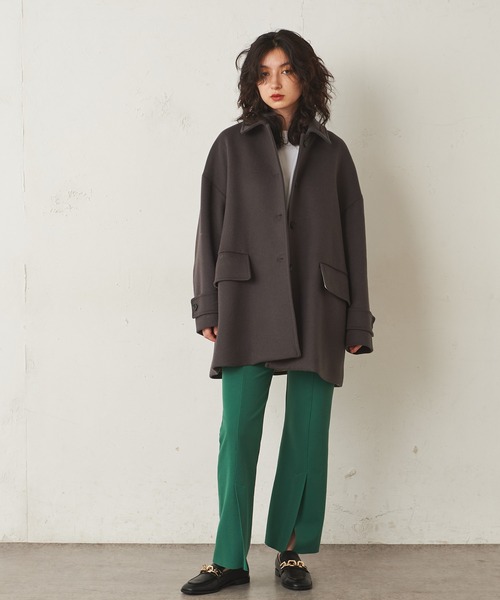 Lui's(ルイス)の「メルトンミドルステンカラーコート(ステンカラーコート・レディース・ブラック/グレー/グリーン・FREE)」の10枚目の写真